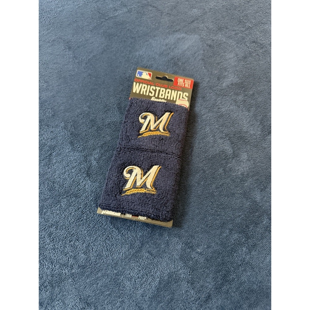 Franklin Sports Milwaukee Brewers embroidered team logo wristbands Authentic MLB